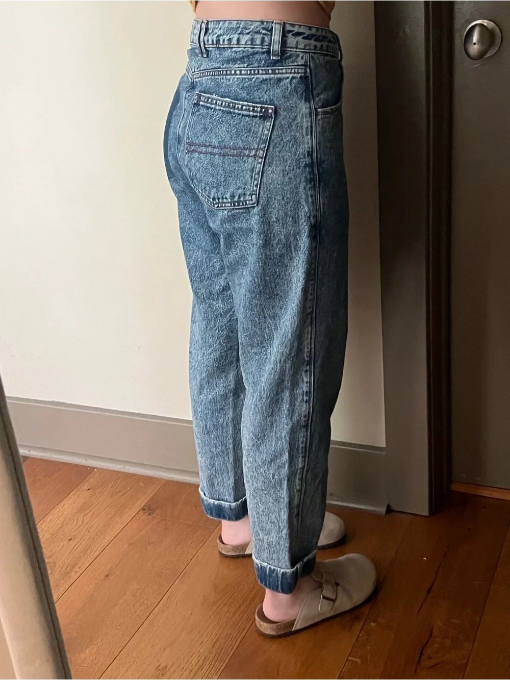 Relaxed Fit Light Blue Acid Wash Jeans